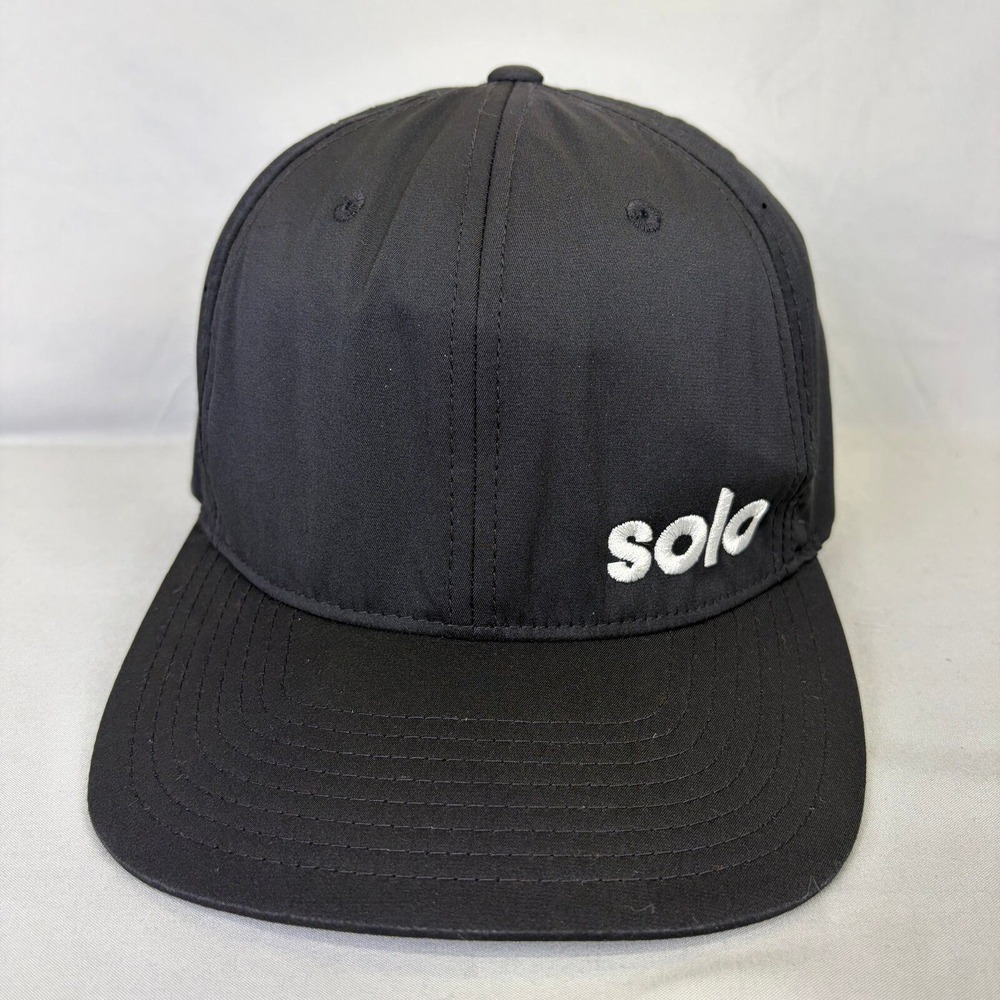 Solo Performance Snapback Hat Mens OSFM Black Perforated Breathable Golf Cap